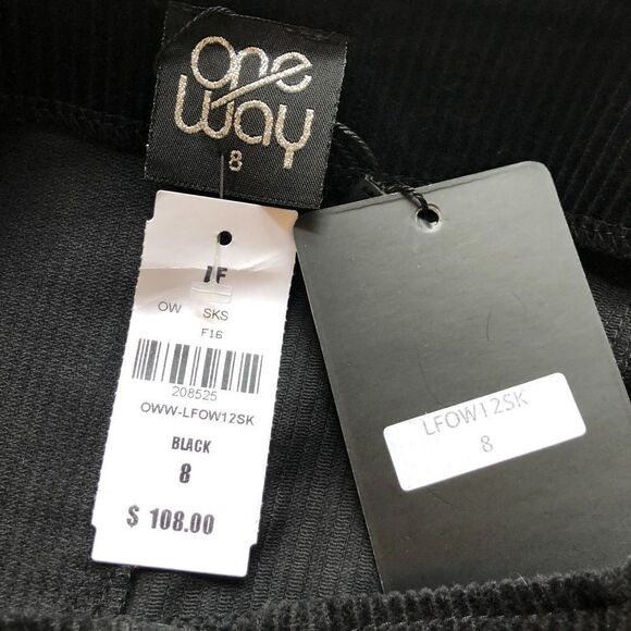 LF BLACK Corduroy Mini Skirt by One Way - Picture 3 of 4